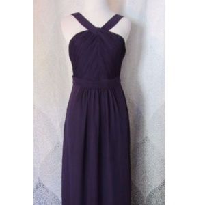 Tevolio Dress Chiffon Gown Strap Long Purple